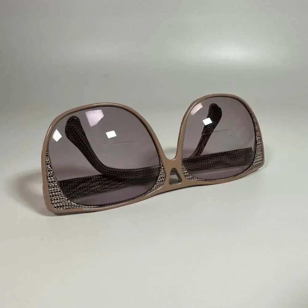 Vintage Tura 83011 TAN France Snakeskin Pattern Rx Sunglasses Frames